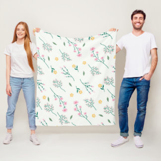 Flower Mönster Vår Blommigt Fleecefilt