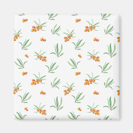 Flower Mönster Vår Blommigt Square Magnet