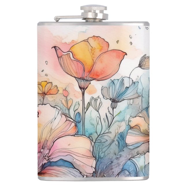 Flower Mönster Watercolor Fickplunta (Framsidan)