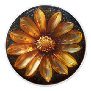 Flower Mörk Amber Mönster Knopp