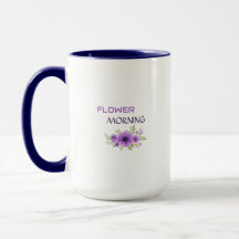 Flower Morning — Elegant lila blommig muggdesign