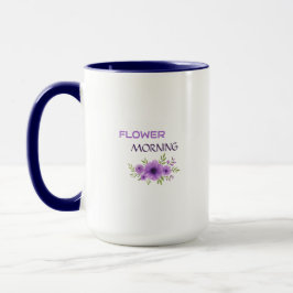 Flower Morning — Elegant lila blommig muggdesign Mugg