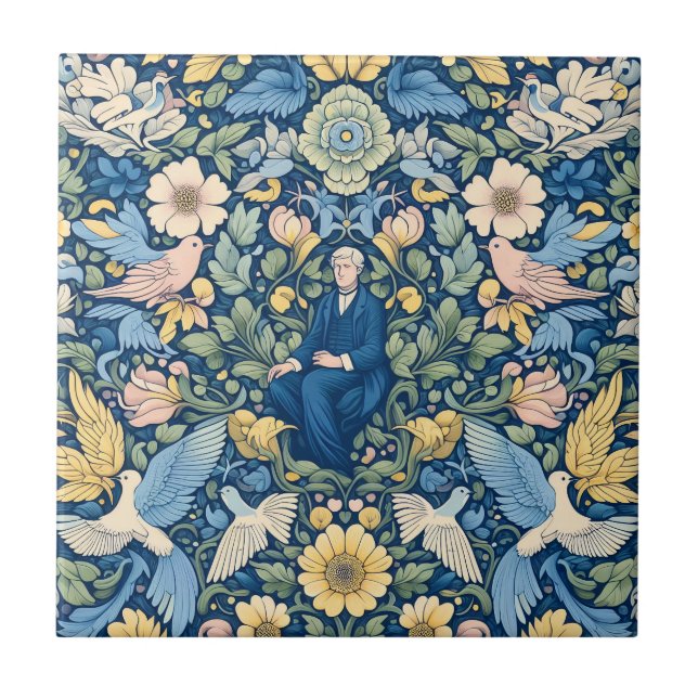 Flower Morris art Kakelplatta (Framsidan)