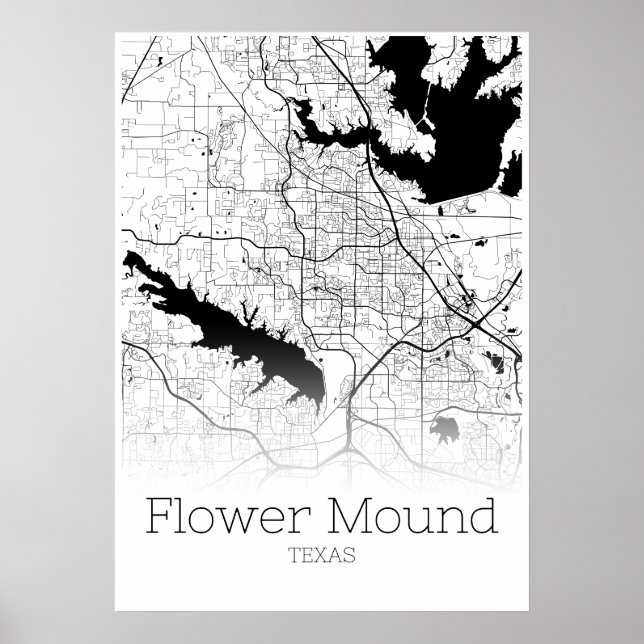 Flower Mound Karta - Texas - City Karta Poster (Framsidan)