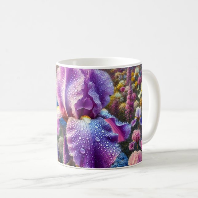 Flower mugg med lavender iris-blomma (Framsida höger)