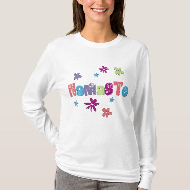 Flower Namaste Yoga Shirt T (Framsida)