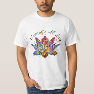 Flower Namaste Yoga Watercolor T Shirt