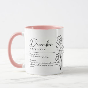 Flower Narcissus minimalist i december Mugg
