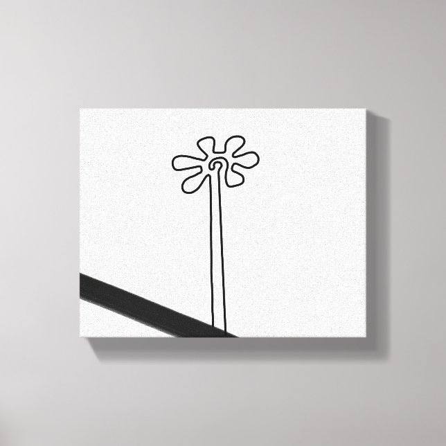 Flower Nazca Peru gammal idol geoglyph symbol Ind Canvastryck (Framsida)