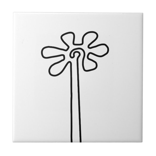 Flower Nazca Peru gammal idol geoglyph symbol Ind Kakelplatta (Framsidan)