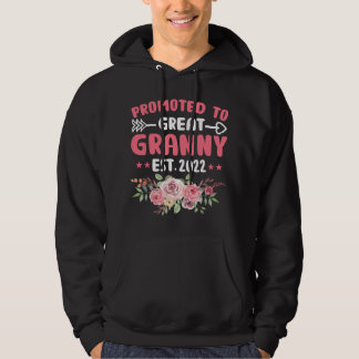 Flower New Grandma Grandparent Promoted To Great G Hoodie