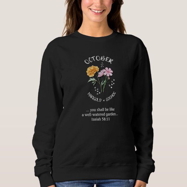 Flower OCTOBER Christian T Shirt (Framsida)
