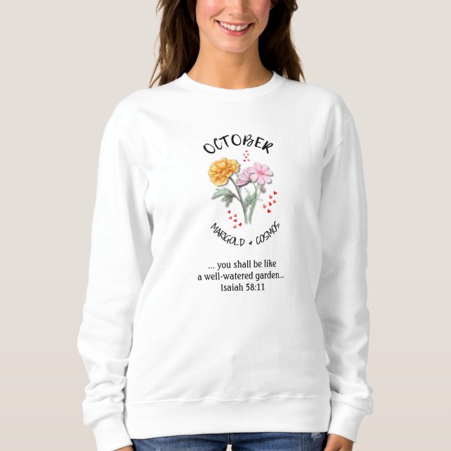 Flower OCTOBER Christian T Shirt (Framsida)