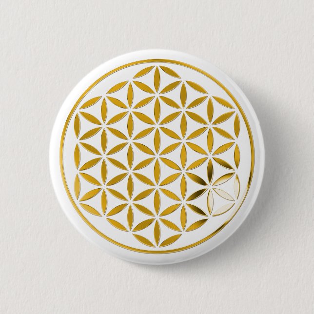 Flower Of Life 1 - Gold stamp Knapp (Framsida)