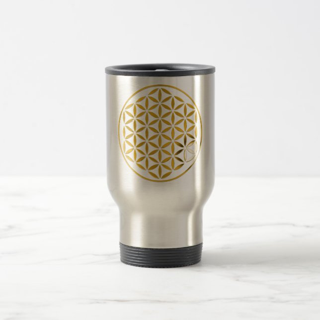 Flower Of Life 1 - Guldstämpel Resemugg (Center)