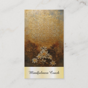*~* Flower of Life AP92 Helig Reiki Yoga Guld Visitkort