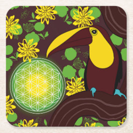 flower of life bird underlägg papper kvadrat