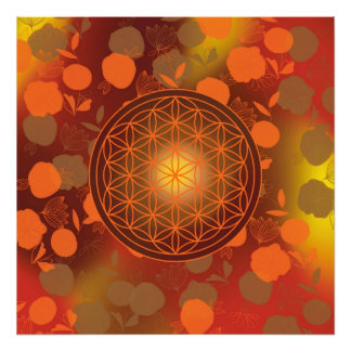 flower of life, chakra,zen,sacred geometric, fototryck