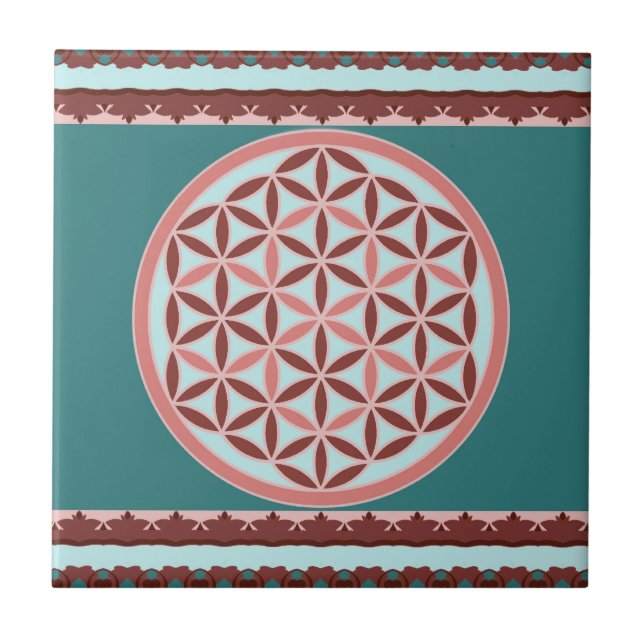 "Flower of Life – Pastel & Earthy Harmony" Kakelplatta (Framsidan)