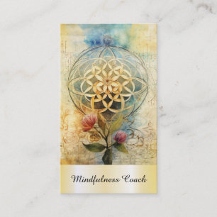 *~* Flower of Life QR AP92 Reiki Gold Sacred Visitkort