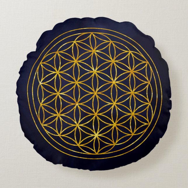 flower of life rund kudde (Framsidan)