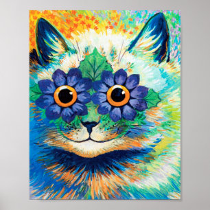 Flower Ögon Cat, Louis Wain Poster