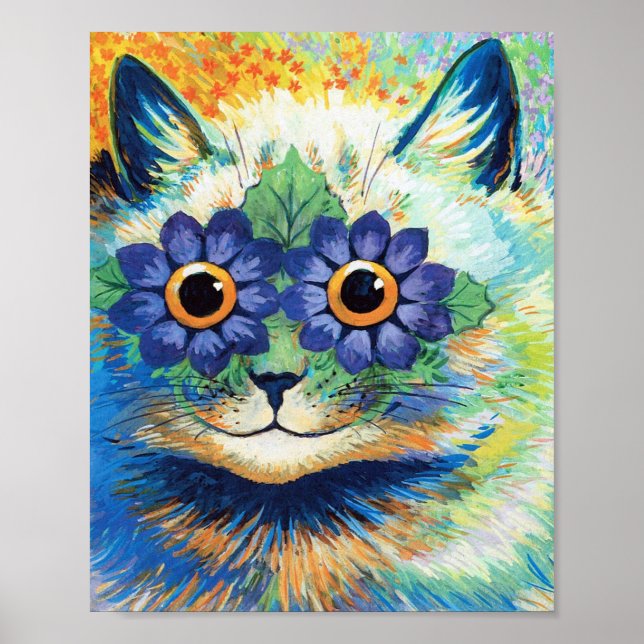 Flower Ögon Cat, Louis Wain Poster (Framsidan)