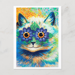 Flower Ögon Cat, Louis Wain Vykort