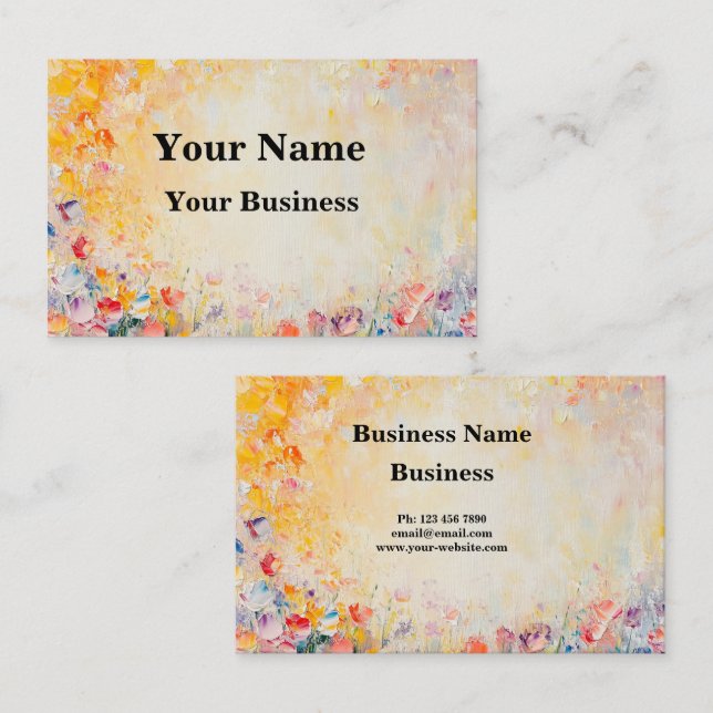 Flower Oilpainting Visitkort (Fram/baksida)