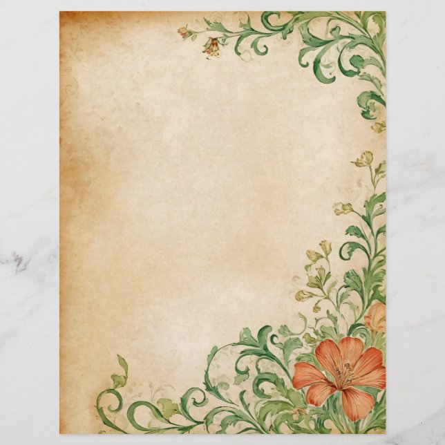 Flower Page Scrapbook & Junk Journal Supplies (Framsida)