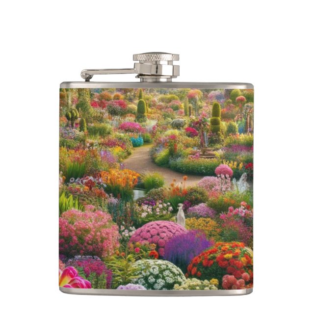 Flower Paradise Trädgårdskonst Hip Flask Fickplunta (Framsidan)