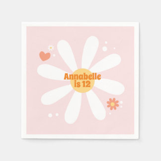 Flower Party 60's Hippie Födelsedagsfest Napkins Pappersservett