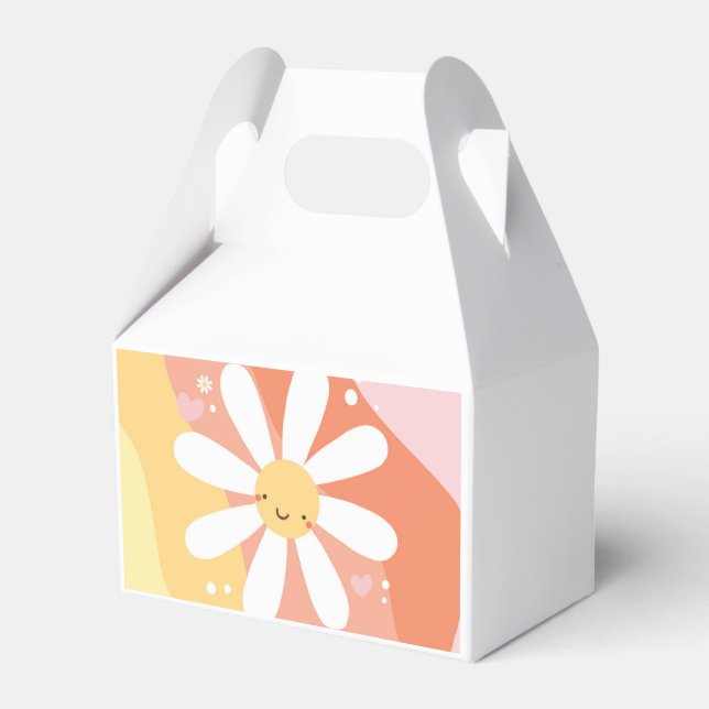 Flower Party 60's Hippie Födelsedagsfest Tallrikar Presentaskar (Framsidan Sidan)