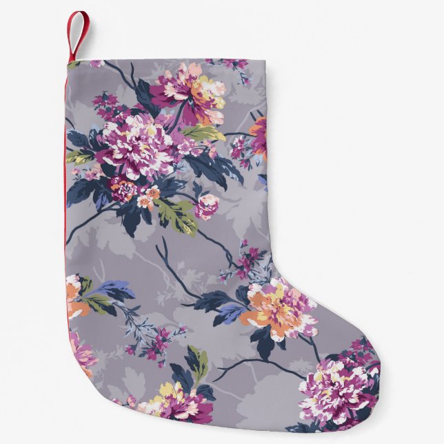 flower pattern design textile illustrationart, bac liten julstrumpa (Framsidan)