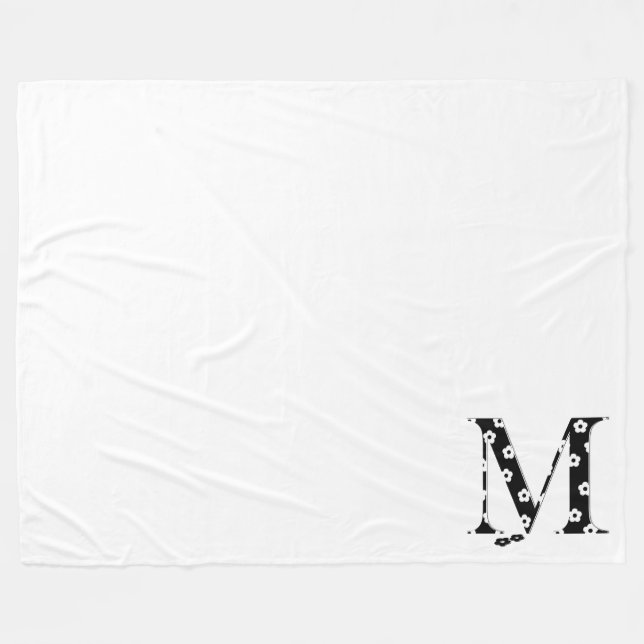 Flower Patterned Brev M Fleecefilt (Framsidan (Horisontell))