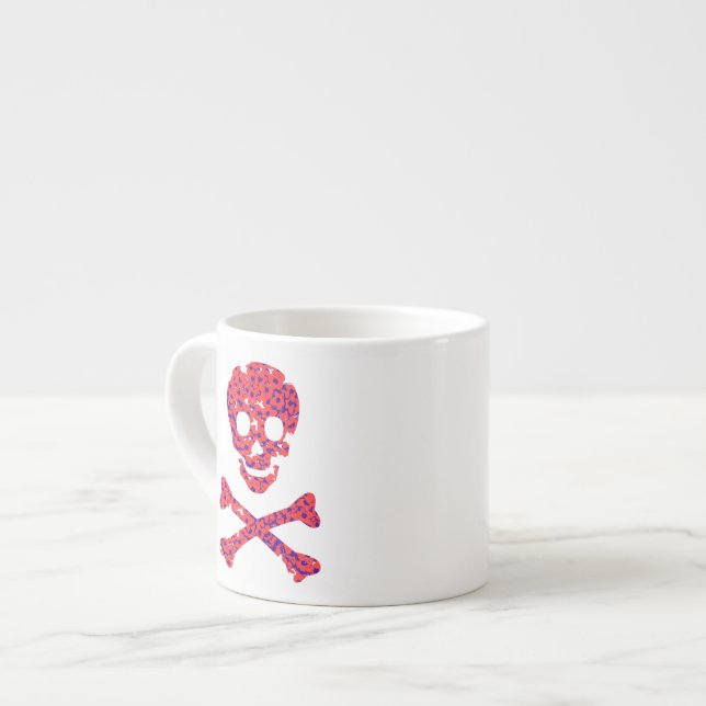 Flower Patterned Skull Espressomugg (Framsida vänster)