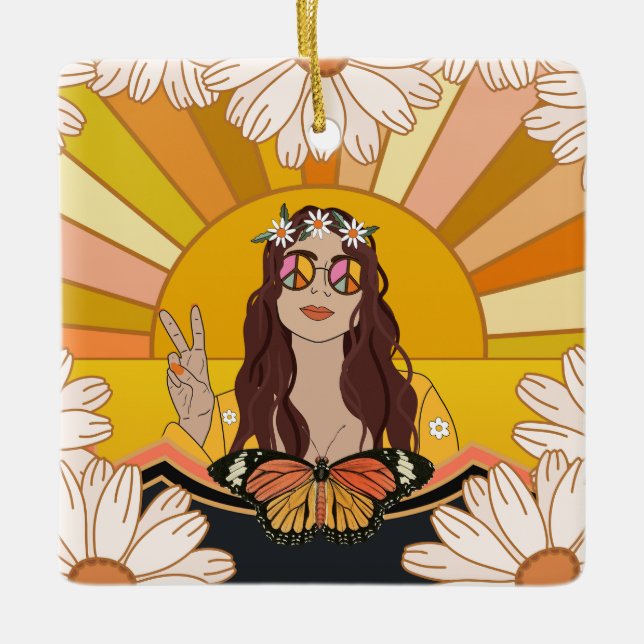 Flower Peace Julgransprydnad Keramik (Framsida)