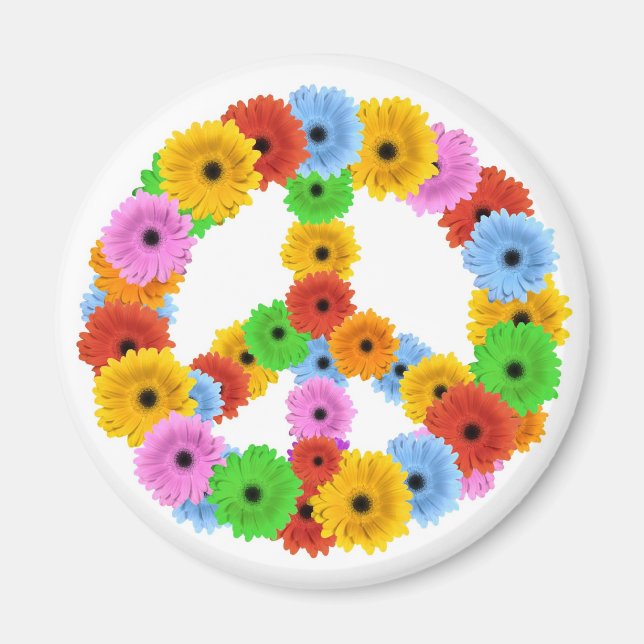 Flower Peace Symbol Magnet (Framsidan)