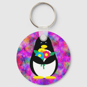 Flower Penguin Nyckelring