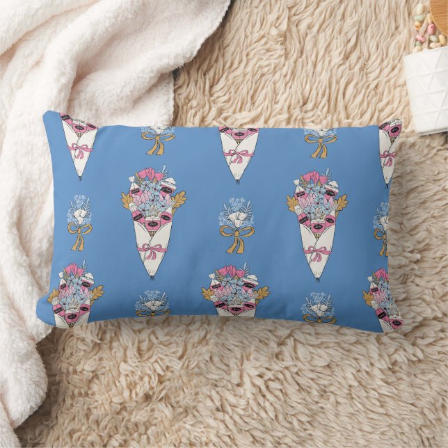 Flower & Perfume Bouquet Bundle on blue Lumbarkudde (Filt)