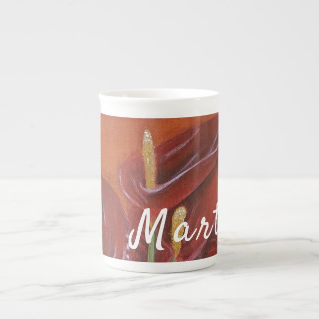 Flower Personlig Bone China Mugg Benporslin Mugg (Framsidan)