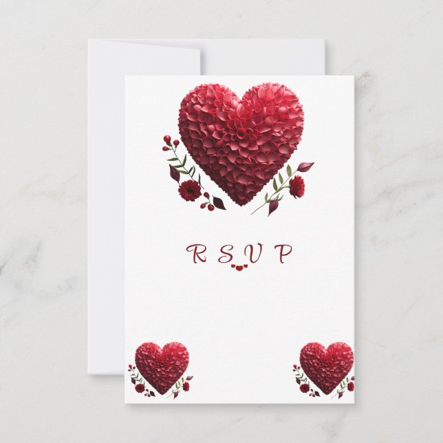 Flower Petal Hearts, den vackra Alla hjärtans dag OSA Kort (Framsida)