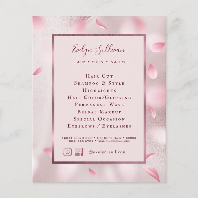Flower Petals Faux Foil Flyer (Framsidan)