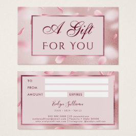 Flower Petals Faux Foil Gift Card Visitkort