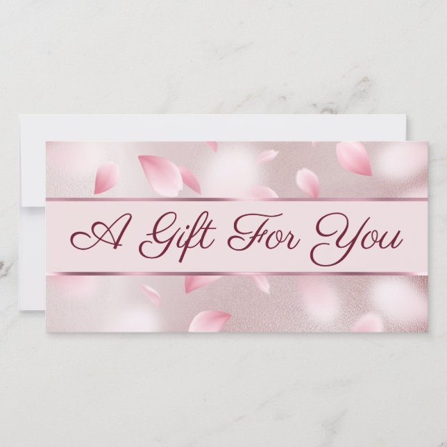 Flower Petals Faux Foil Gift Certificate (Framsida)