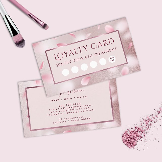 Flower Petals Faux Foil Loyalty Card Visitkort (Skapare uppladdad)