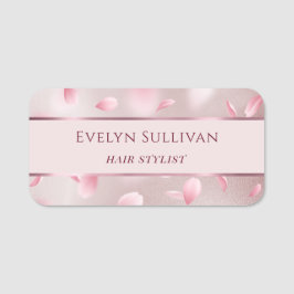 Flower Petals Faux Foil Namn bricka Namnbricka