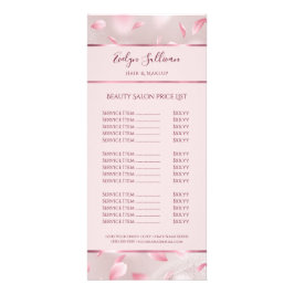 Flower Petals Faux Foil Pris List Rack Card Reklamkort