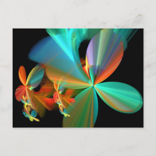 Flower Petals, vacker Orange Fractal Art Flower Pe Vykort