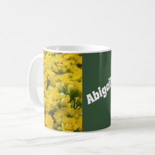 Flower Photo Bright Gult Fält of Blooms Blommigt Kaffemugg